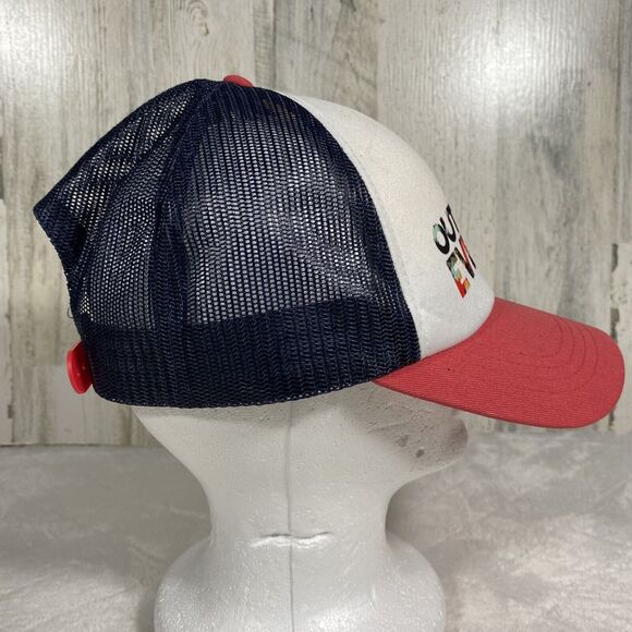 Columbia Trucker Hat Adjustable Mesh Snapback Blue Red Outdoors Is For Everyone - Picture 5 of 8